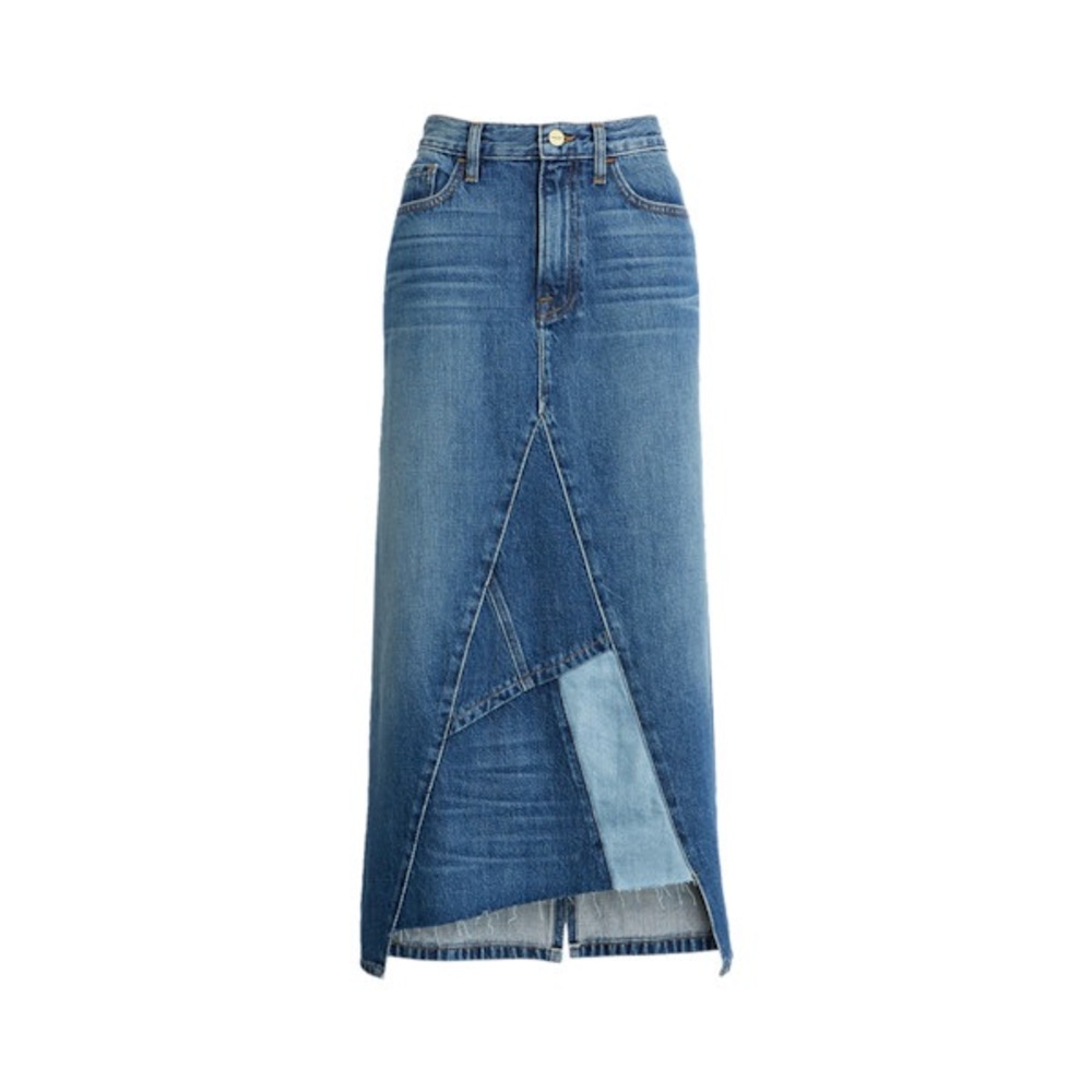 Frame Denim Blue Midi Skirt